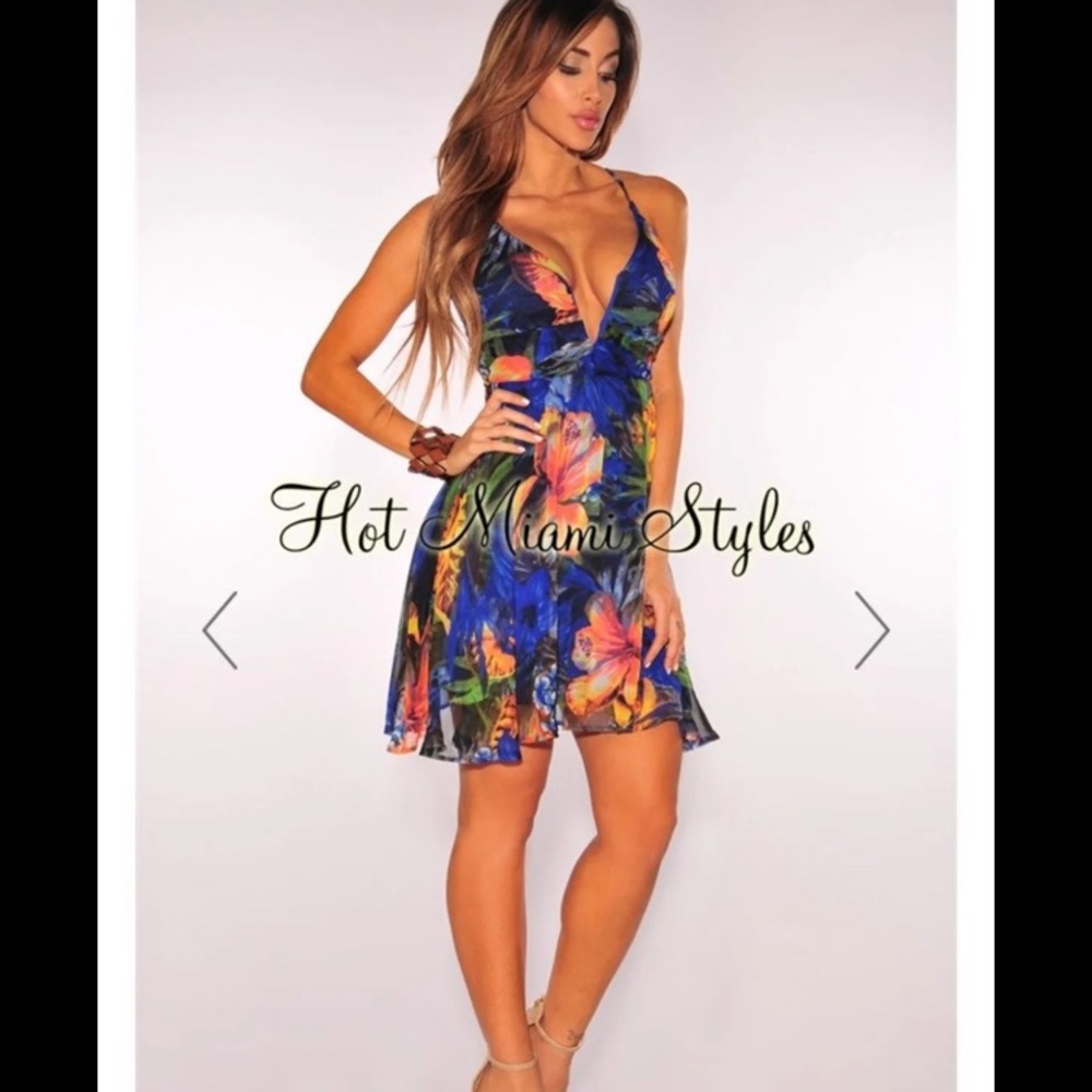Blue floral dress